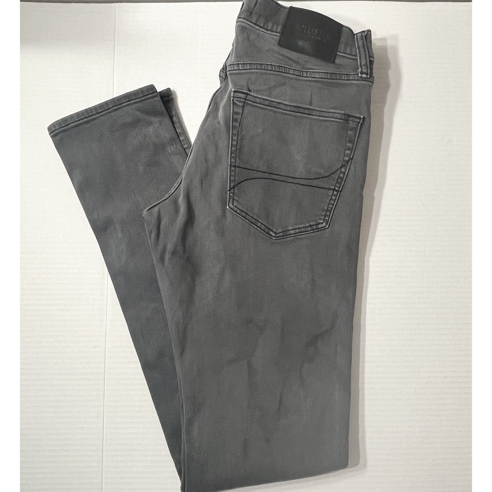 Hollister Jeans Men's 32x32‎ Gray Stacked Skinny Fit Distressed Stretch Mallsoft